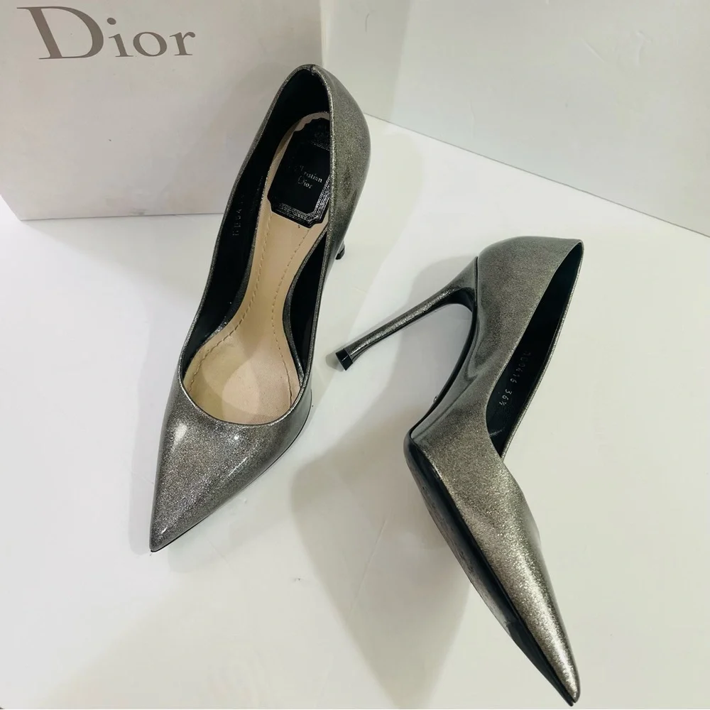 Dior Essence Women's Shimmering Silver Heels